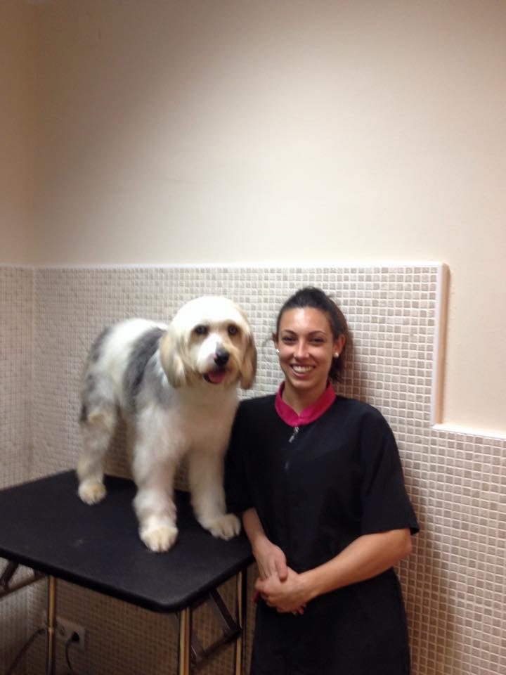 Alumna practicando con un perro real